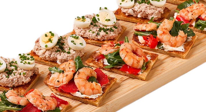 Брускетты на круассане "Креветка" и "Форшмак"