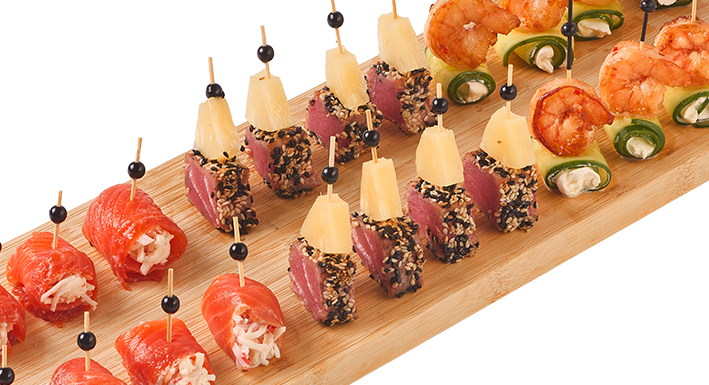 Канапе "Лосось - краб", "Тунец", "Креветка"