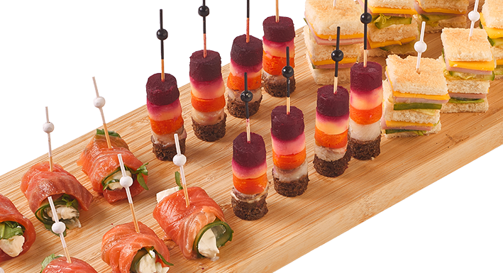 Канапе "Лосось - крем чиз", "Селедка", "Сэндвич"